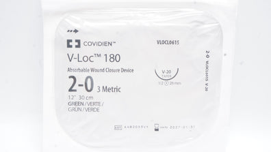 Covidien VLOCL0615 2-0 V-Loc 180 Wound Closure Device V-20 Taper 1/2 26mm 12inch